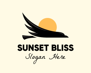Sunset - Flying Raven Sunset logo design