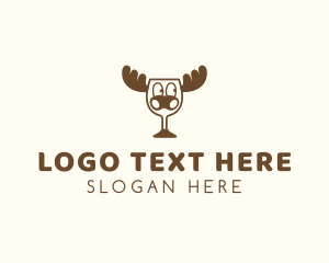 Brown - Wild Moose Wine logo design