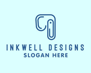 Stationery - Elephant Paper Clip logo design