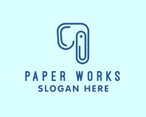 File - Elephant Paper Clip logo design