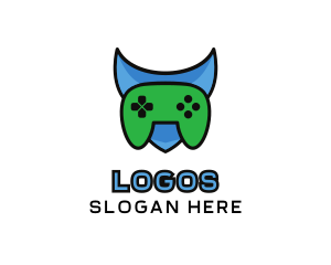 Horns - Shield Game Controller logo design