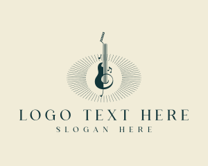 Musical Instrument - Electric Guitar Composer logo design