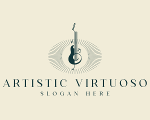 Virtuoso - Electric Guitar Composer logo design