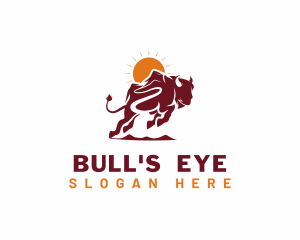 Alpine Mountain Bull logo design