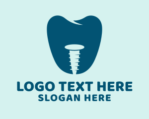 Teeth - Blue Tooth Screw logo design