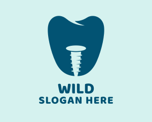 Dentist - Blue Tooth Screw logo design