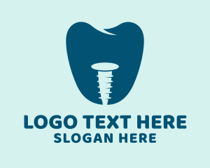 Dentist - Blue Tooth Screw logo design