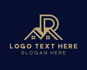 Land Developer - Realty House Letter R logo design