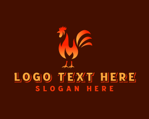 Rooster - Chicken Flame Restaurant logo design