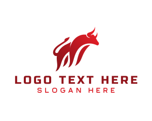 Charging - Wild Bull Cattle logo design