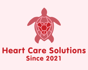 Heart Shell Turtle logo design