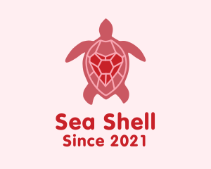 Heart Shell Turtle logo design