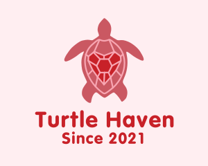 Heart Shell Turtle logo design