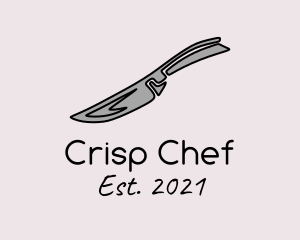 Gray Kitchen Knife  logo design