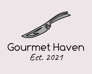 Gray Kitchen Knife  logo design