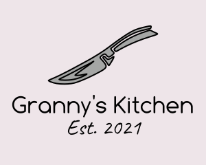 Gray Kitchen Knife  logo design