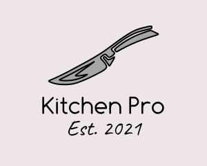 Gray Kitchen Knife  logo design