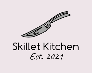 Gray Kitchen Knife  logo design