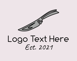 Utensil - Gray Kitchen Knife logo design