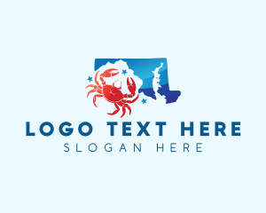 Map - Maryland State Crab logo design