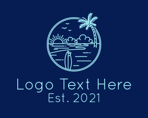 Coast - Sunset Island Beach logo design