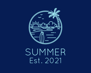 Sunset Island Beach logo design