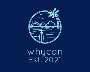 Coast - Sunset Island Beach logo design