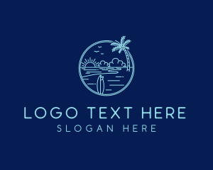 Badge - Sunset Island Beach logo design