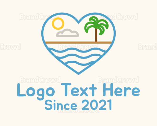 Minimalist Beach Heart Logo