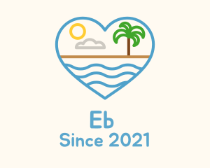 Sea - Minimalist Beach Heart logo design