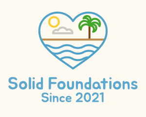Tourism - Minimalist Beach Heart logo design