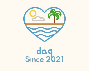 Minimalist Beach Heart logo design