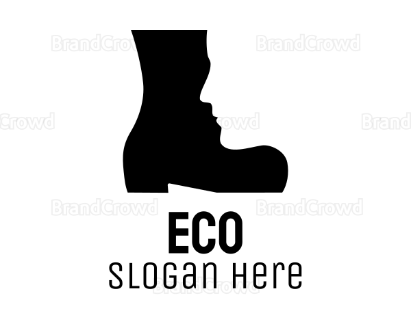 Boot Face Silhouette Logo