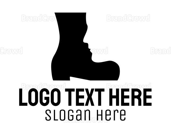 Boot Face Silhouette Logo