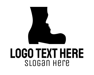 Shoemaking - Boot Face Silhouette logo design