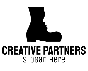 Boot Face Silhouette Logo