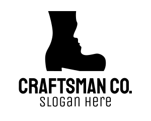 Workman - Boot Face Silhouette logo design