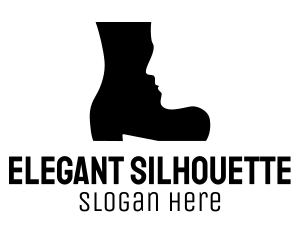 Boot Face Silhouette logo design