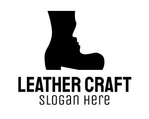 Boot Face Silhouette logo design