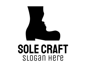 Boot Face Silhouette logo design