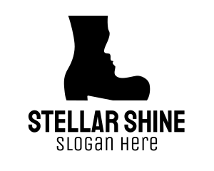 Boot Face Silhouette logo design