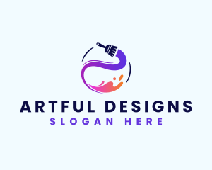 Painting Brush Mural logo design