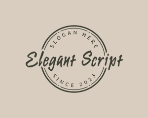 Simple Script Circle logo design