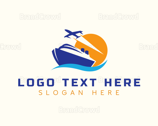 Cruise Plane Travel Logo