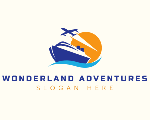 Cruise Plane Travel logo design