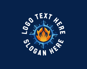 Flame - Hot Cold Refrigeration logo design