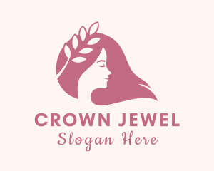 Headpiece - Beauty Leaf Woman logo design