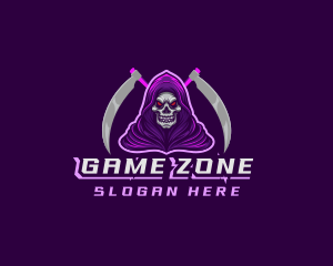 Grim Reaper Scythe logo design