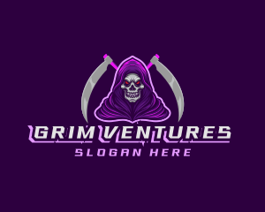 Grim Reaper Scythe logo design