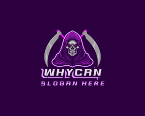 Streamer - Grim Reaper Scythe logo design